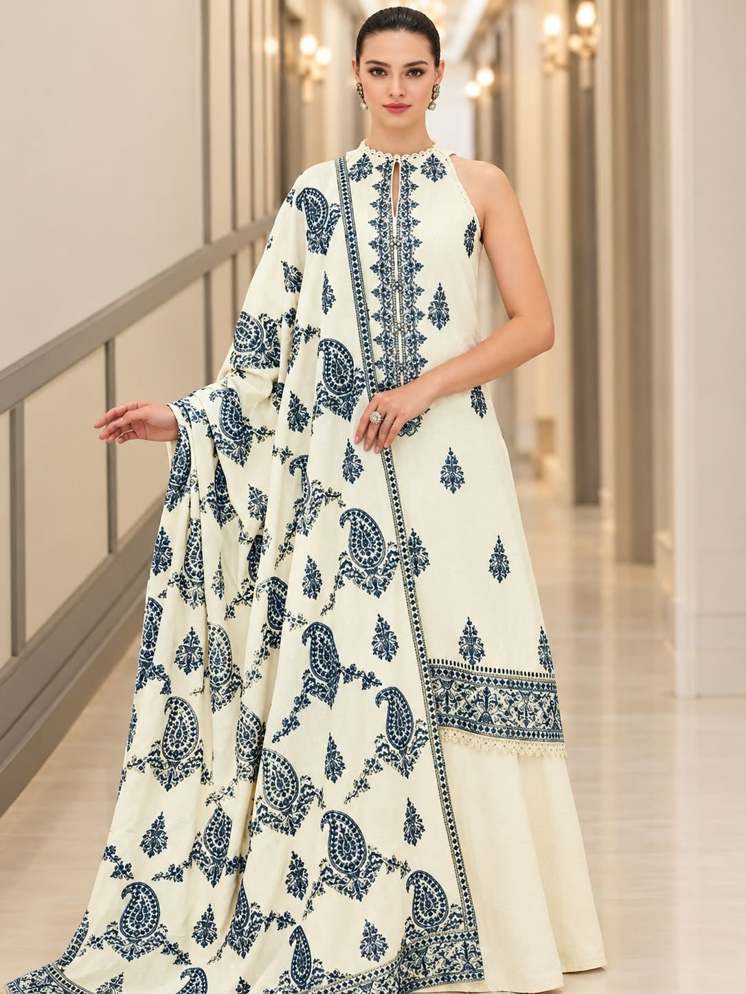 JAHMERA Closet — Nooré Ivory Paisley Ensemble