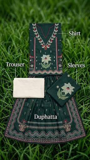 Premium Dhanak 3-Piece Suit – Elegant Traditional Collection