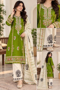 Premium Embroidered 3-Piece Suit with Wool Dupatta