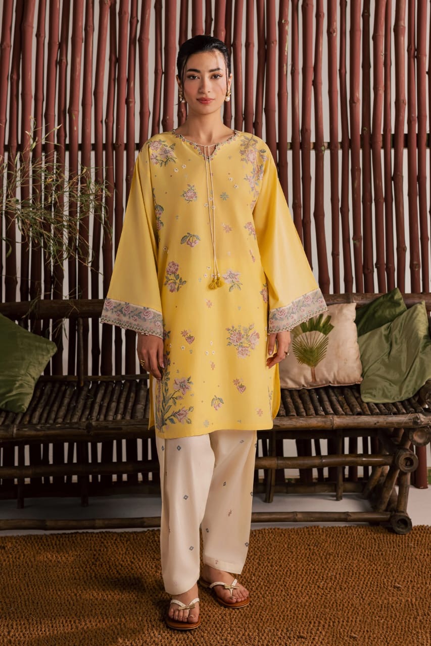 Nooré — Ivory Paisley Printed 2-Piece Suit