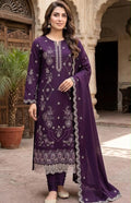 Premium Dhanak 3-Piece Embroidered Suit
