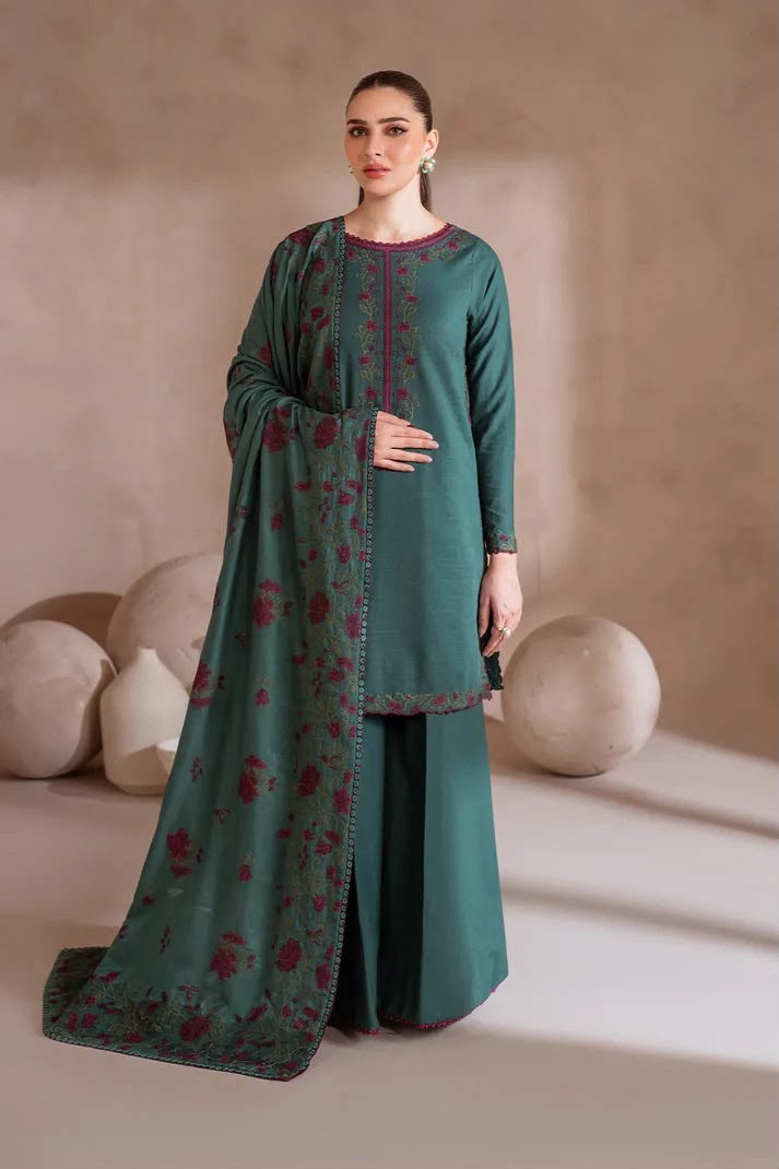 Emerald Green Embroidered 3-Piece Suit