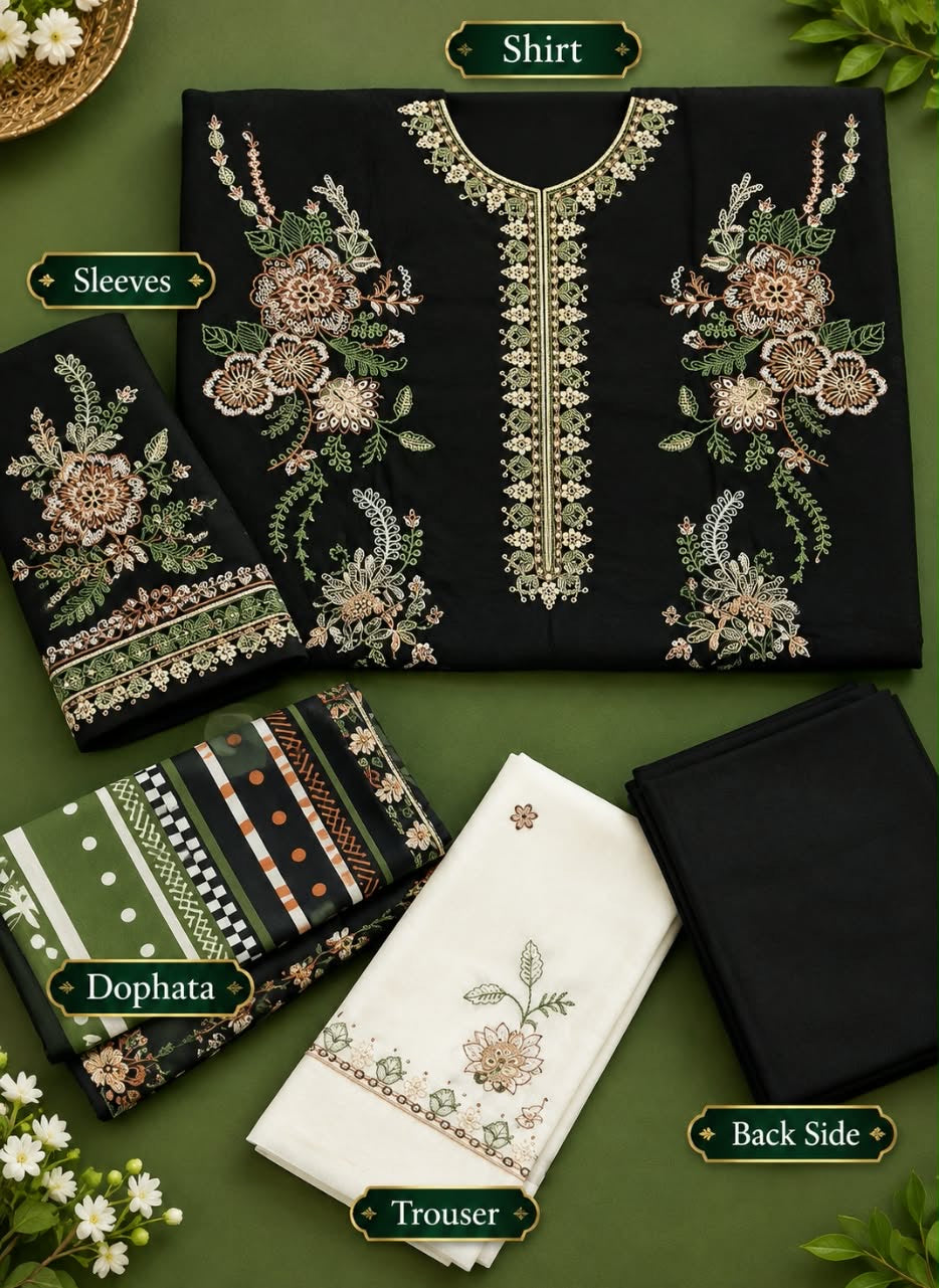 JAHMERA Closet — Olive Grace Embroidered Ensemble