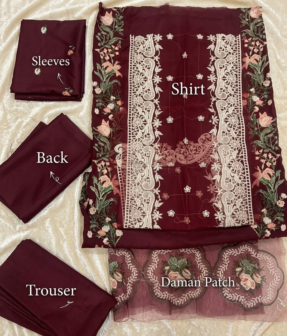 Maroon Royale — Embroidered 2-Piece Suit