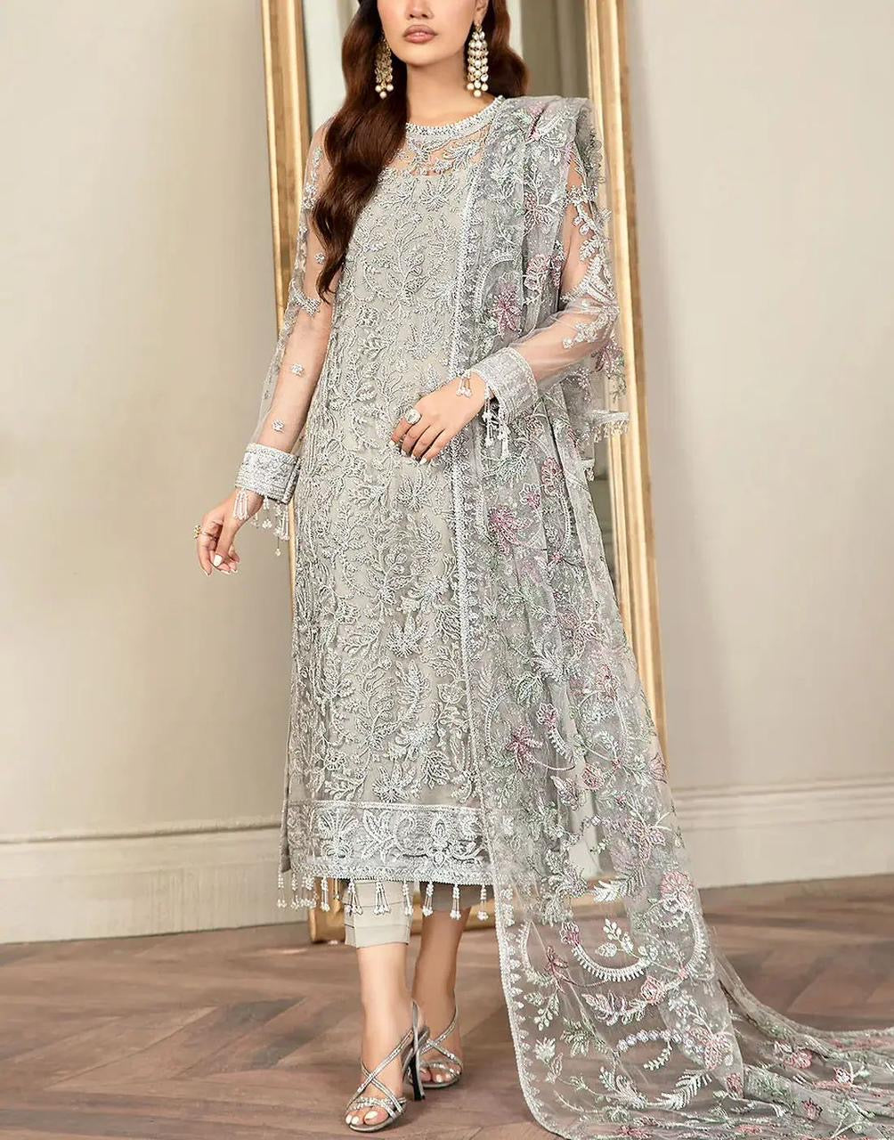 AZURE BLOSSOM – Embroidered Lawn 3-Piece